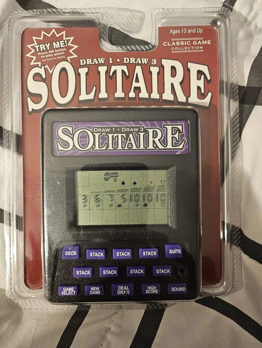 Solitaire Electronic Handheld Game Two Modes Draw 1/3 Model 77703 John N Hansen